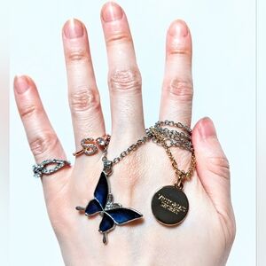 New VS gold tone bottle charm - givenchy Earring - rose AU So ring - necklace